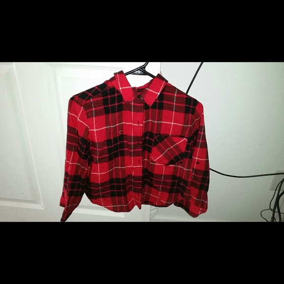 forever 21 crop top flannel