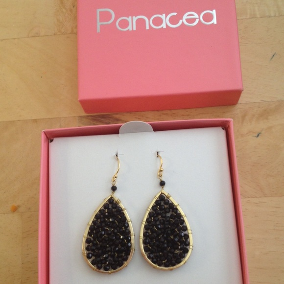 Panacea Smoky Crystal Teardrop Earrings