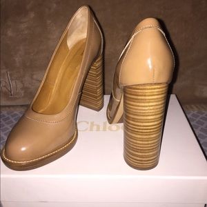 Chloe stacked heels