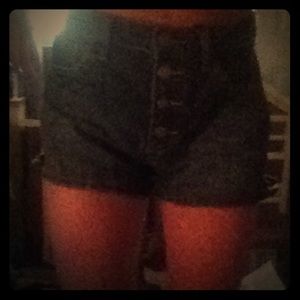 High waisted denim shorts