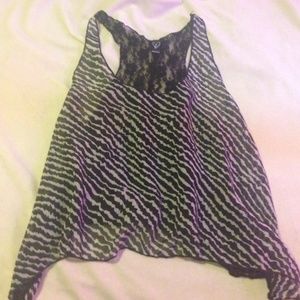 Zebra and floral print top