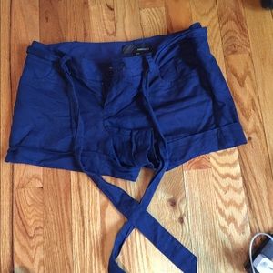 Blue (Navy) Linen Shorts