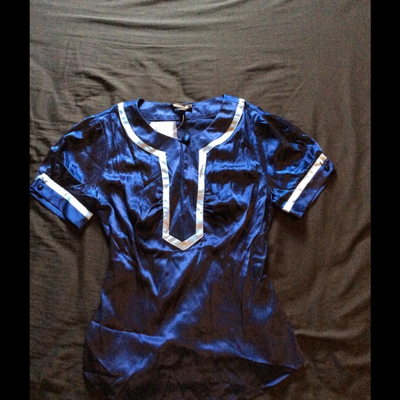 NWT Bebe Silk Top- Medium- Royal blue
