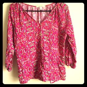floral and elephant printed loose fitting top