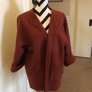 Rich brick color alpaca jacket. Eileen Fisher