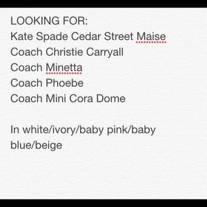 Looking for handbags