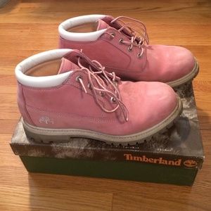 Pink timberland boots
