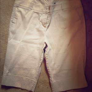 New York and Company Seersucker pinstripe Bermudas