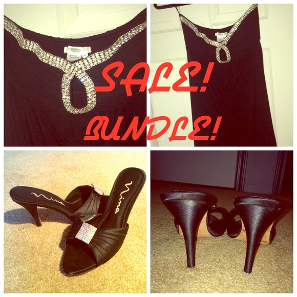 SALE! Black Dress and Satin Heel