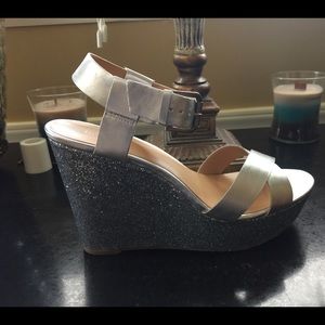 Silver, Bling Wedge