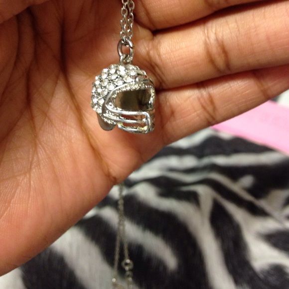 Silver Football Helmet Pendent & Chain