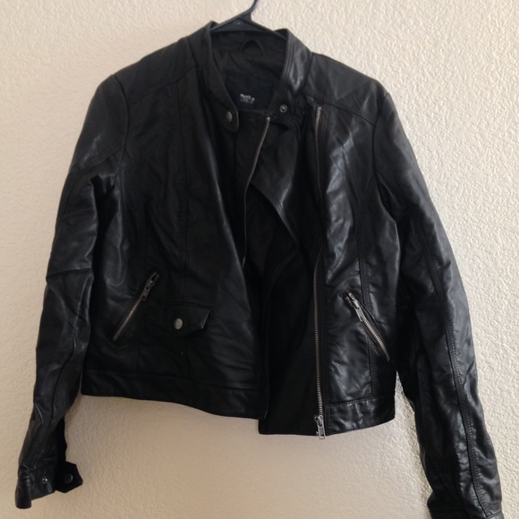 Dark brown faux leather jacket