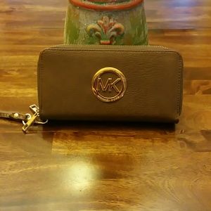 Brown soft leather Mk wallet