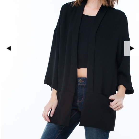 Oversized Black Crepe Blazor