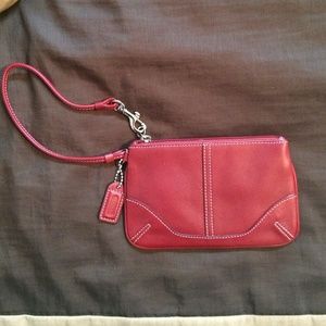 COACH maroon wristlet