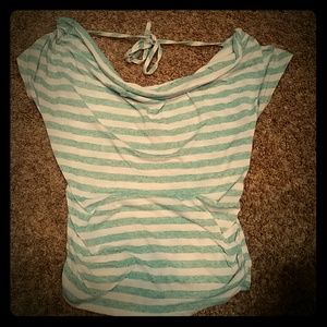 Off the shoulders striped shirt