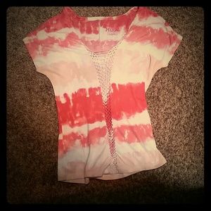 Pink and White Tie Dye Top