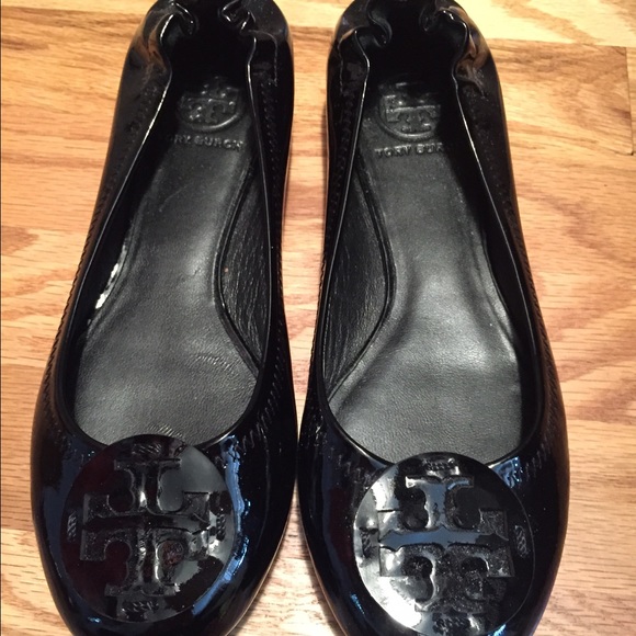 Tory Burch Reva flats black on black NEVER WORN.