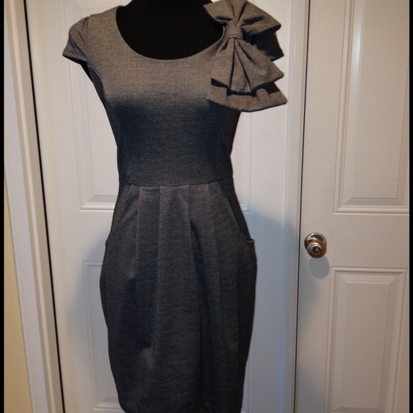 Taylor dress red size 6 and bow dress in gray