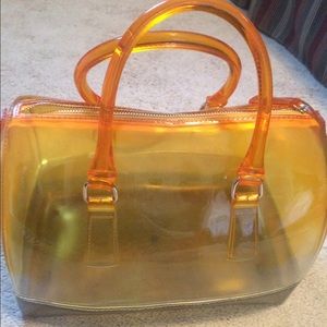Orange yellow and gray ombré jelly bag