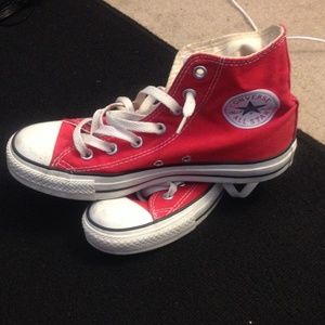 Women's red high top converse