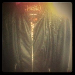 Black leather coat