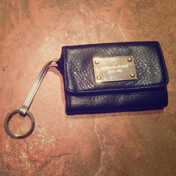 Michael Kors Small Black & Gold Foldover ID Wallet