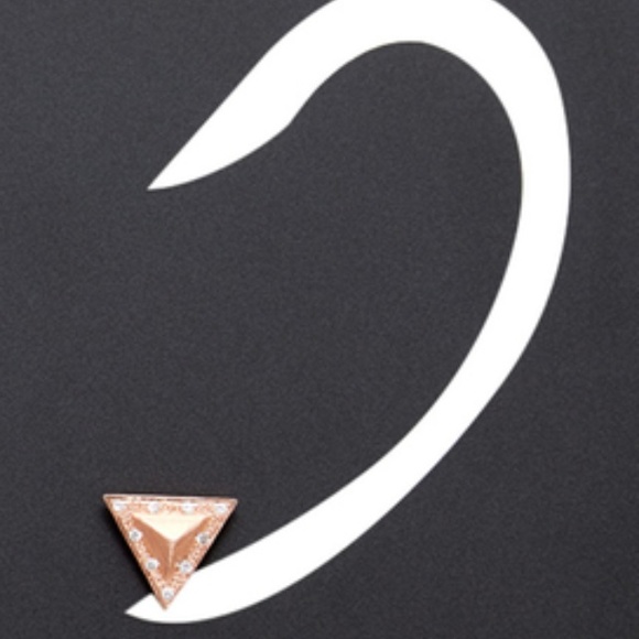 $60 Kevia Rosegold Pave Pyramid Stud Earrings - Picture 2 of 3