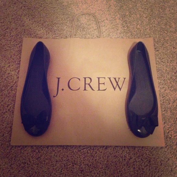 J. Crew jelly flats w/ bow accent