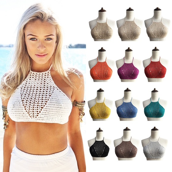 Tops - White crochet crop top