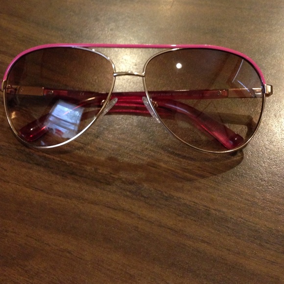 Guess Pink & Gold Aviator Sunglasses