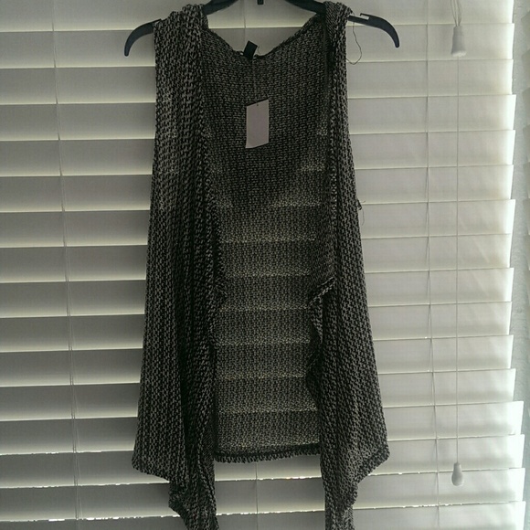 Gray hooded cardigan