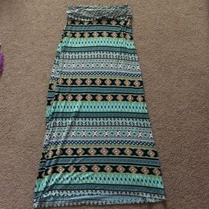 Tribal Print Maxi Skirt