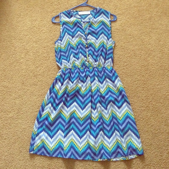 Chevron Printed Sleeveless Dress