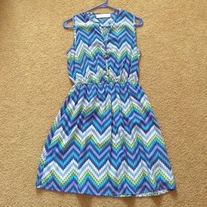 Chevron Printed Sleeveless Dress