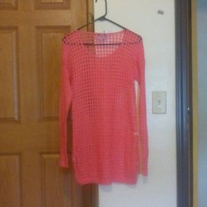 Pink net sweater
