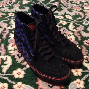 Vans Sk8-Hi Shoes Blue & Black Checkered