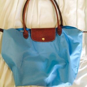 Longchamp light blue tote purse