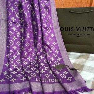 Purple and silver scarf