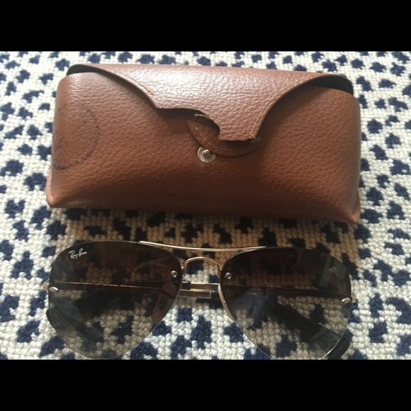 Rayban rimless aviator sunglasses