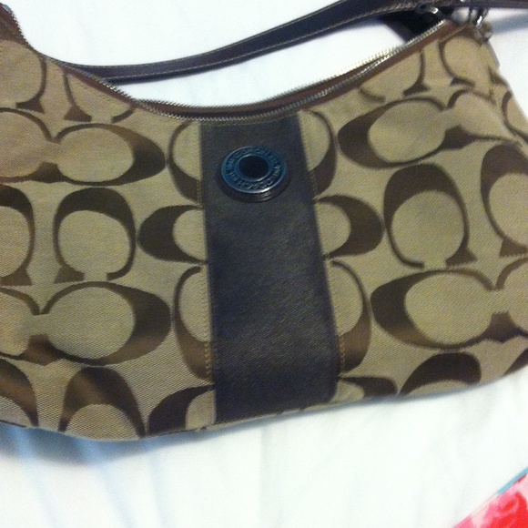 Brown and Tan Authentic Coach Handbag - Picture 1 of 4