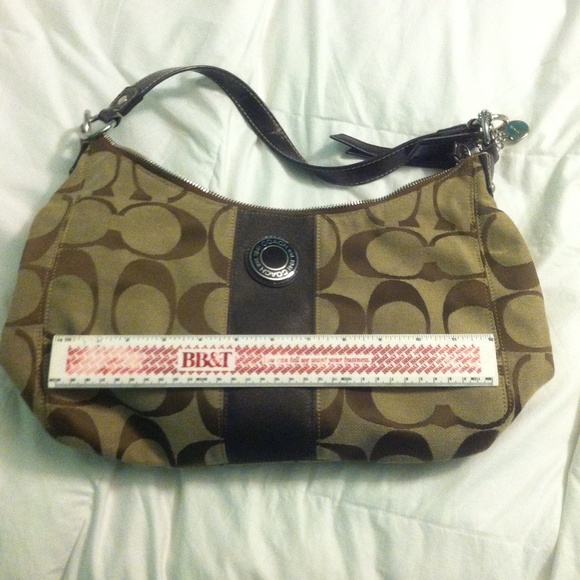 Brown and Tan Authentic Coach Handbag - Picture 3 of 4