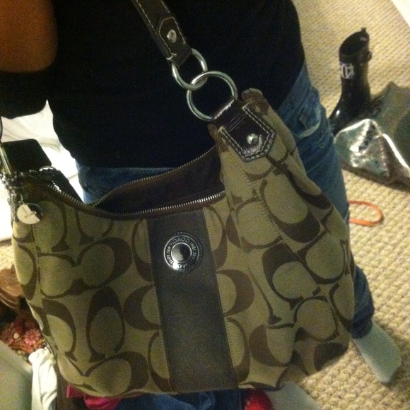 Brown and Tan Authentic Coach Handbag - Picture 4 of 4