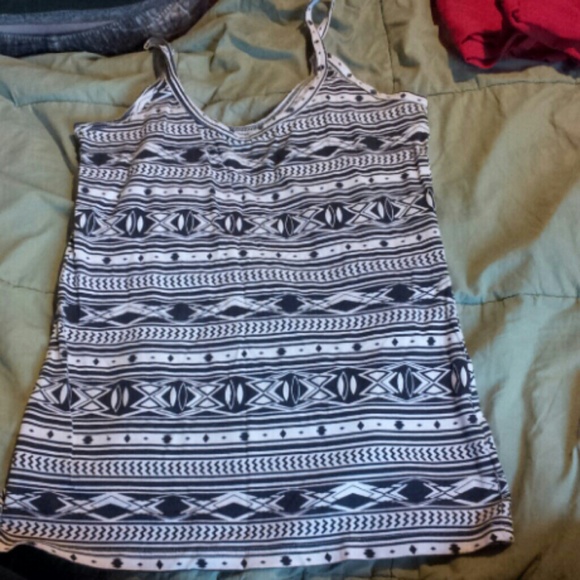 Black and white aztec tank
