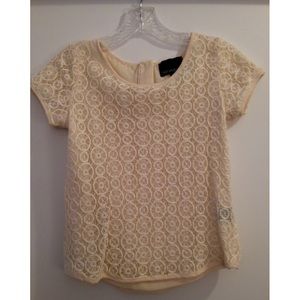 Cynthia Rowley lace ivory top (fully-lined)