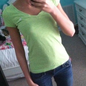 Abercrombie Kids Lime Green V-neck, size medium