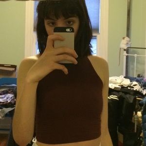 American Apparel maroon crop top