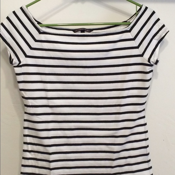 Striped, stretchy top.