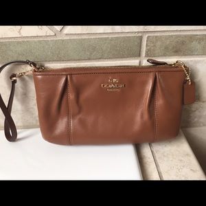 Coach Brown Wristlet. Never carried NWOT