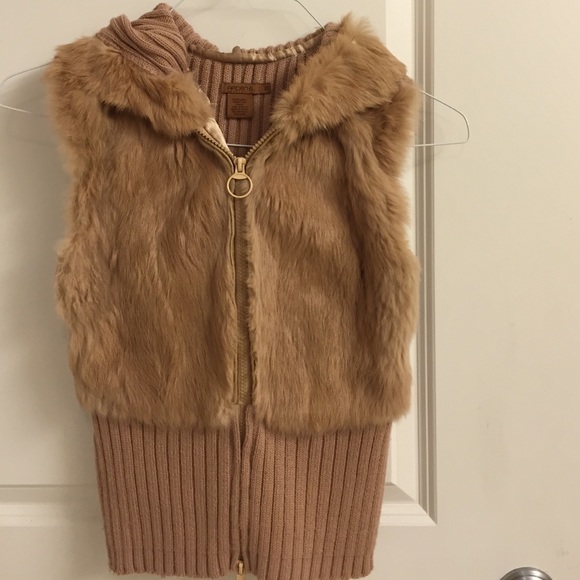 Arden B real rabbit fur sweater vest size small